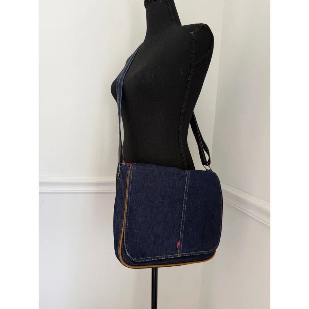 Vintage Levi's‎ x Yak Pak Denim Messenger Bag Red Tab Y2K Crossbody unisex - Picture 10 of 10